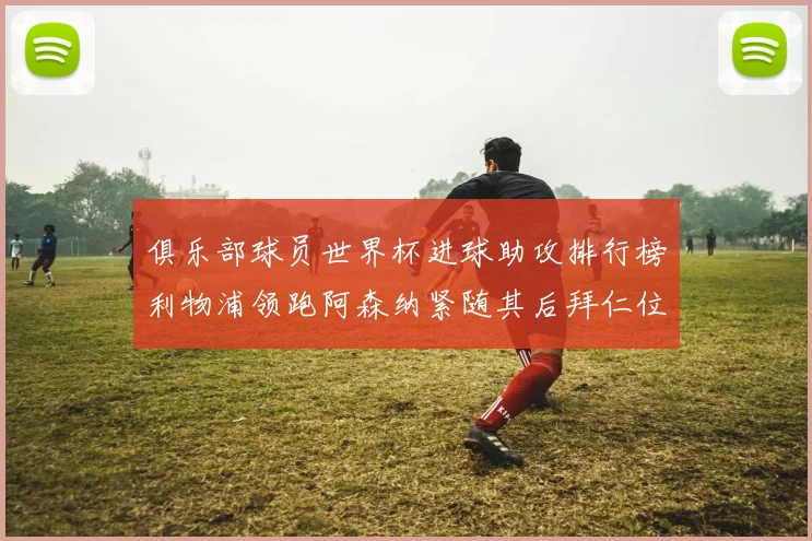 俱乐部球员世界杯进球助攻排行榜利物浦领跑阿森纳紧随其后拜仁位列第三